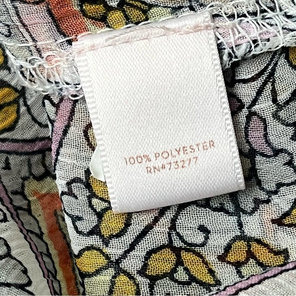 Vintage Y2k Retro Sheer Paisley Pintuck Peasant Blouse Tunic Beqch Boho Hippie M - Picture 9 of 10